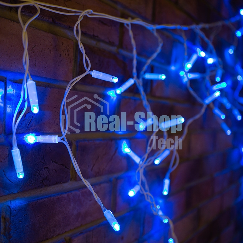Гирлянда Neon-night Айсикл (бахрома) светодиодный, 4,8 х 0,6 м, белый провод, 230 В, диоды синие, 152 LED