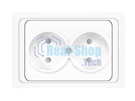 Розетка 2-м СП Валери 16А IP20 защ. шторки бел. Universal В0102x