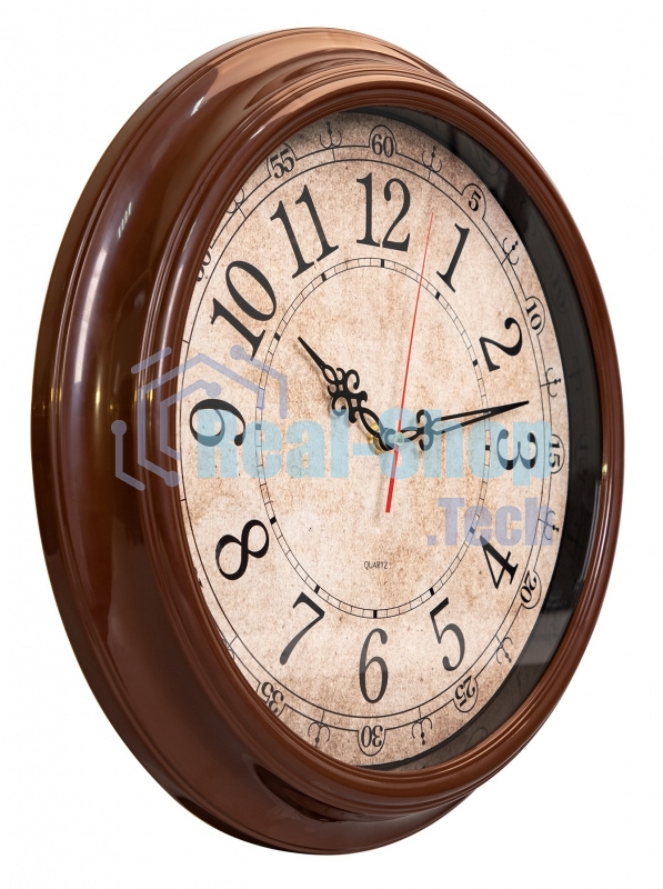 Часы настенные аналоговые Бюрократ WallC-R77P D35см коричневый