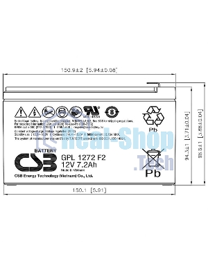 Аккумулятор CSB GPL1272 F2FR (12V 7.2Ah)
