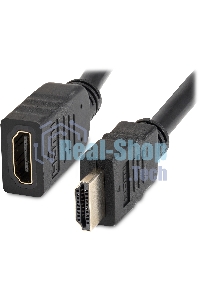 Кабель-удлинитель аудио-видео Buro HDMI (m)/HDMI (f) 1.5м. позолоч.конт. черный BU-HDMI2.0-EXTND-1.5M