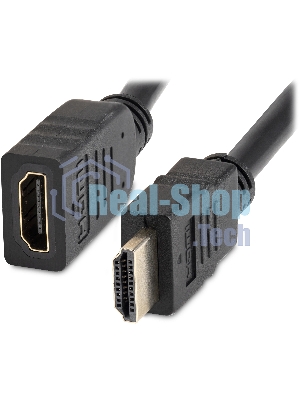 Кабель-удлинитель аудио-видео Buro HDMI (m)/HDMI (f) 1.5м. позолоч.конт. черный