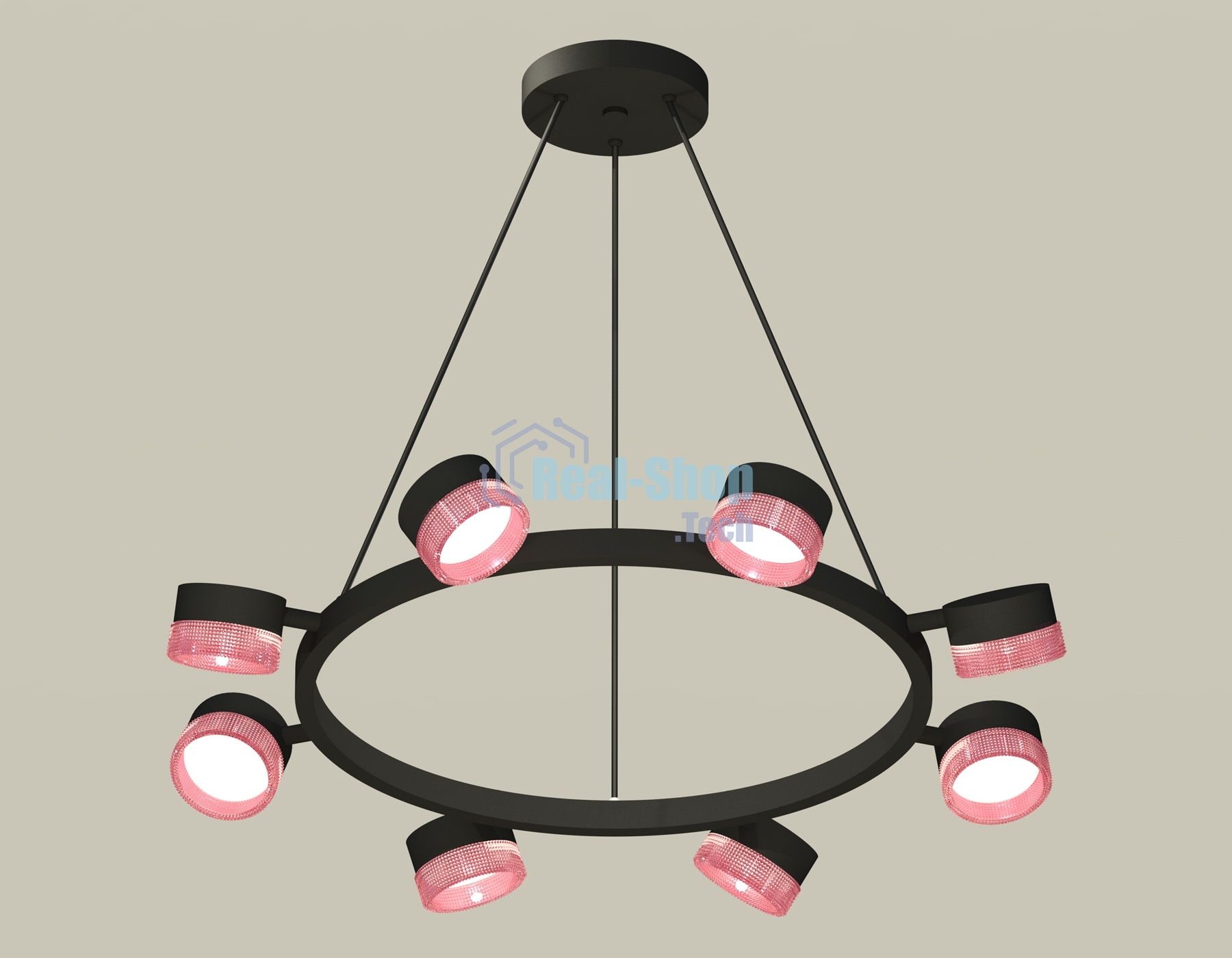 Светильник Ambrella light XB9198251/8 SBK/PI черный песок/розовый GX53 (C9198, N8486)