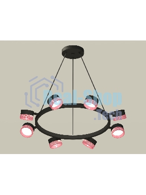 Светильник Ambrella light XB9198251/8 SBK/PI черный песок/розовый GX53 (C9198, N8486)