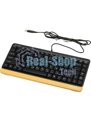Комплект клавиатура+мышь A4Tech FStyler F1110 проводной, USB, 2000 DPI, чёрный/жёлтый