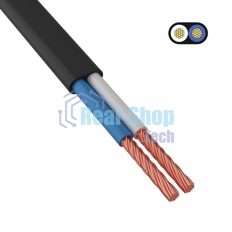 Провод ШВВП 2х0,75 мм² 200 м черный ГОСТ 7399-97