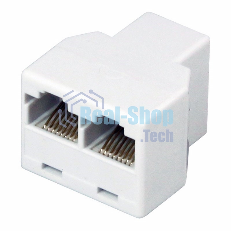Переходник Rexant сетевой LAN, (гнездо 8Р8С (Rj-45) - 2 гнезда 8Р8С (Rj-45))