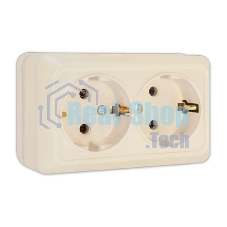 Розетка 2-м ОП Олимп 16А с заземл. беж. UNIVersal Б-О0128