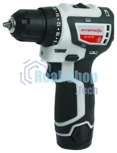 Дрель-шуруповерт аккумуляторная ИНТЕРСКОЛ ДА-10/12В 687.1.2.70, 12 В, 1,5 А·ч, аккумуляторная