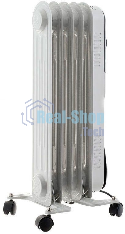Обогреватель масляный Ресанта ОМПТ- 5Н (5 секций), белый, 1000 Вт, 10 м2, термостат 67/3/2