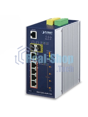 Коммутатор PLANET IP30 Industrial L2+/L4 4-Port 60W 1000T Ultra PoE+ 1-Port 1000T + 2-port 100/1000X SFP Full Managed Switch (-40 to 75 C, dual redundant power input on 48~56VDC terminal block, DIDO, ERPS Ring Supported, 1588)