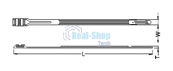 Стяжка эластомерная Hyperline GTN-360HDB 360x8.6 мм (упак: 100 шт) полиамид черный