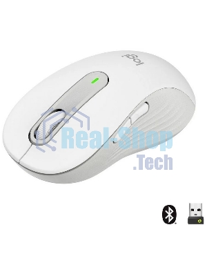 Мышь беспроводная Logitech Signature M650 L белый, 4000 dpi, радиоканал, Bluetooth, USB, кнопки - 5