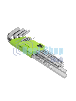 Набор ключей Сибртех имбусовых HEX, 1,5-10 мм, 45x, закаленные, 9 шт., удлиненные, никель.