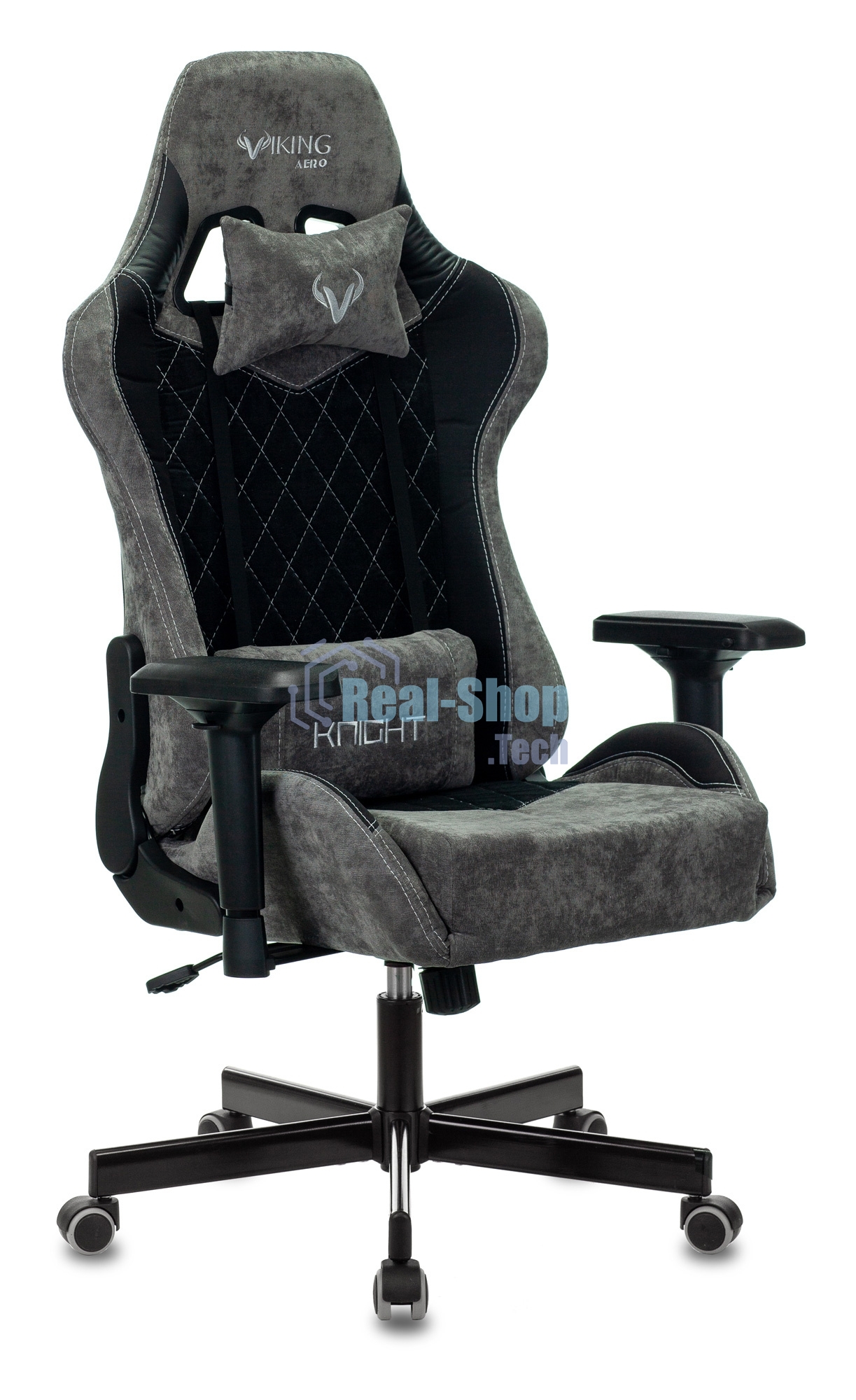 Кресло игровое Бюрократ VIKING 7 KNIGHT B FABRIC черный текстиль/эко.кожа крестовина металл/пластик