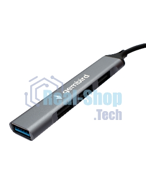 Разветвитель USB3.0/2.0 Gembird UHB-C202, USB3.0, 3xUSB2.0, кабель Type-C 10 см, алюминий, пакет