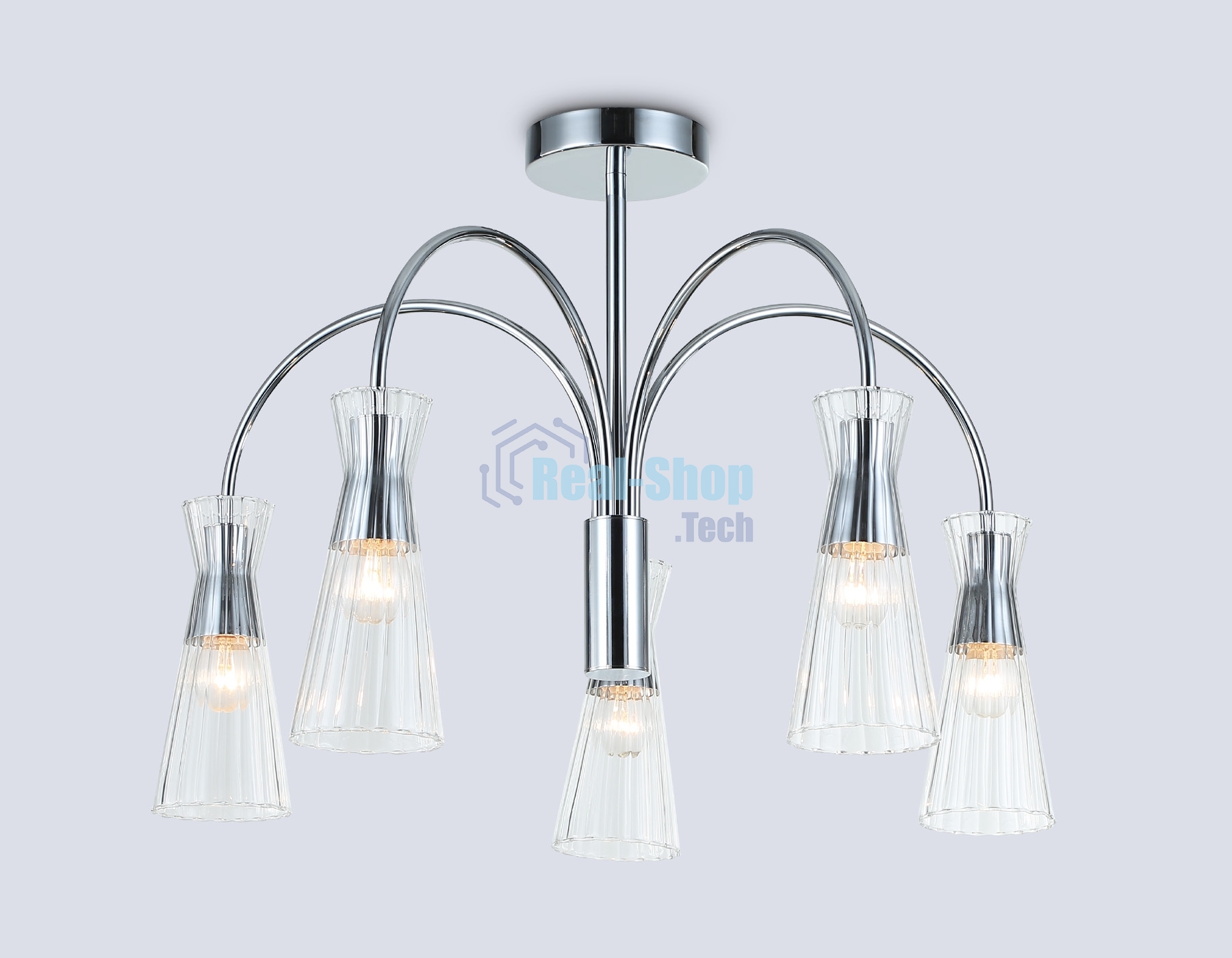 Люстра Ambrella light LH55651/5 СH/CL хром/прозрачный E14*5 max 40W D600*440
