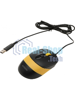Комплект клавиатура+мышь A4Tech FStyler F1110 проводной, USB, 2000 DPI, чёрный/жёлтый
