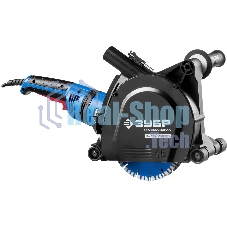 Штроборез Зубр ЗШ-П45-2100 ПВТК глуб. 45 мм, 180 мм, подключ. пылесоса, плавный пуск, 2100 Вт