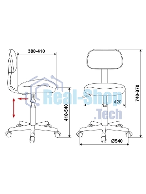 Кресло Бюрократ CH-1201NX черный, ткань, 100 кг