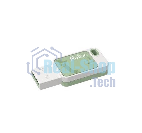 Флешка USB Netac UA31 (NT03UA31N-128G-32GN), 128Gb, USB 3.2, R/W 110/45, зеленый/белый