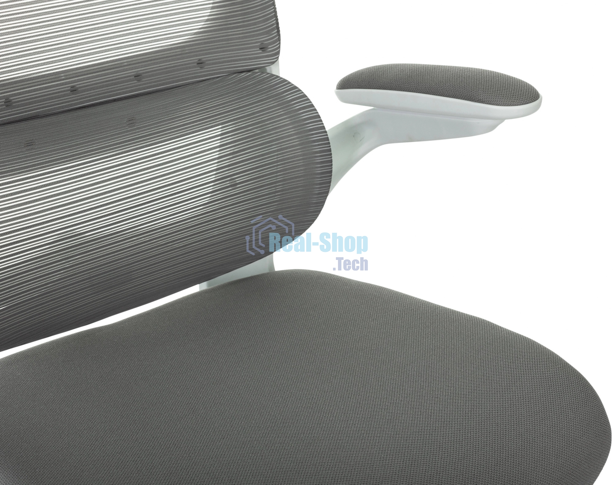 Кресло руководителя Бюрократ Sigma WH 1 серый, сетка/ткань, крестов. пластик, пластик белый