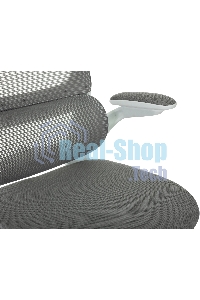 Кресло руководителя Бюрократ Sigma WH 1 серый, сетка/ткань, крестов. пластик, пластик белый