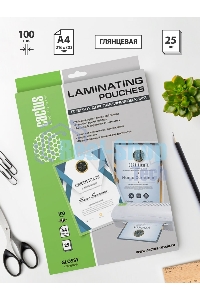 Пленка для ламинирования Cactus 100мкм A4 (25шт) глянцевая 216x303мм CS-LPGA410025