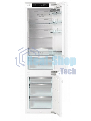 Встраиваемый холодильник Gorenje NRKI519E82WF, 193 см, электронное управление, цифровой дисплей, Wi-Fi, NoFrost Dual, Multiflow 360, контейнер CrispZone с контролем влажности, функция ConvertActive, AdaptTech, MultiAdjust, жесткое крепление, инверторный компрессор, уровень шума 35 дБ