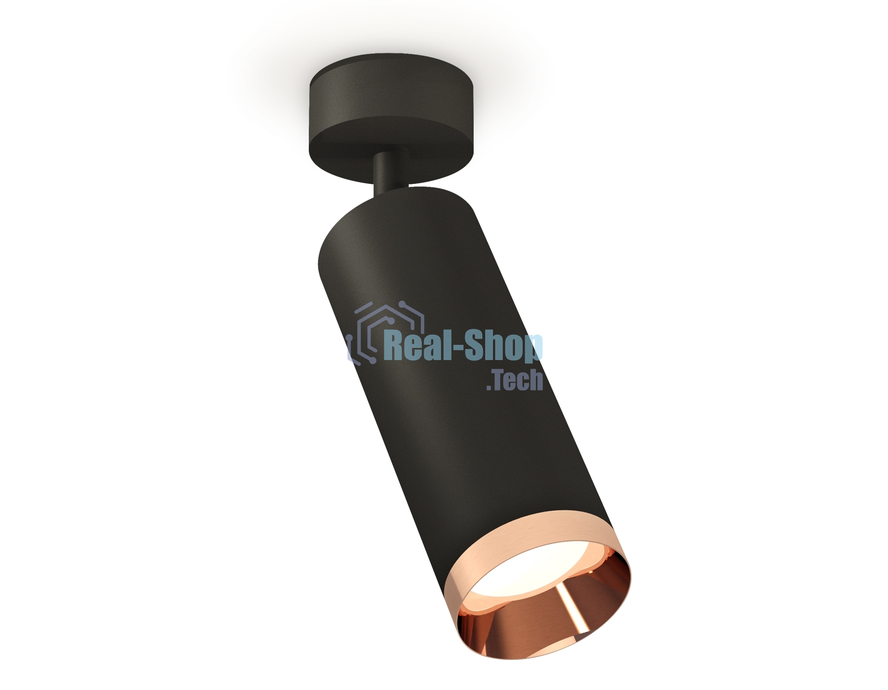 Светильник Ambrella Light XM6343006 SBK/PPG черный песок/золото розовое полированное MR16 GU5.3 (A2210, C6343, N6135)