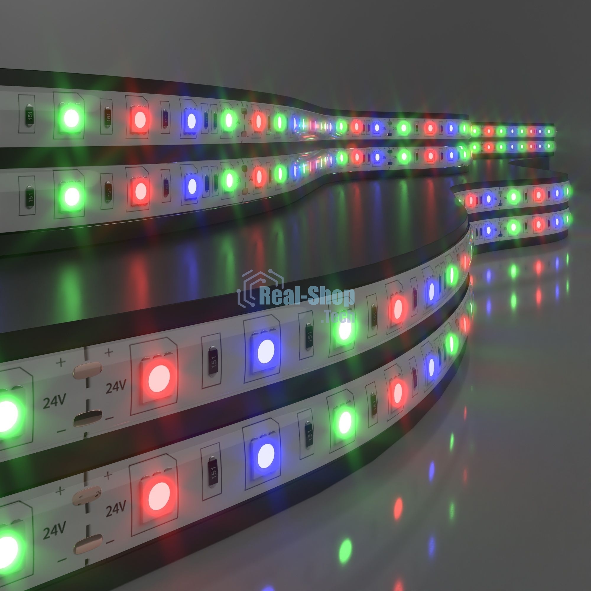 Лента светодиодная 5050 24V 60Led 14,4W IP65 RGB / 60Led 14,4W IP65 мульт