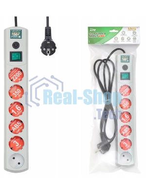 Сетевой фильтр Most LRG 1.6 м (6 розеток) белый (пакет ПЭ)