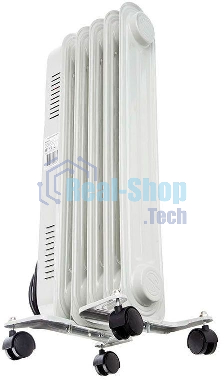 Обогреватель масляный Ресанта ОМПТ- 5Н (5 секций), белый, 1000 Вт, 10 м2, термостат 67/3/2