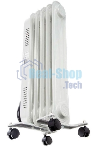 Обогреватель масляный Ресанта ОМПТ- 5Н (5 секций), белый, 1000 Вт, 10 м2, термостат 67/3/2