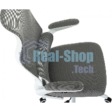 Кресло руководителя Бюрократ Sigma WH 1 серый, сетка/ткань, крестов. пластик, пластик белый