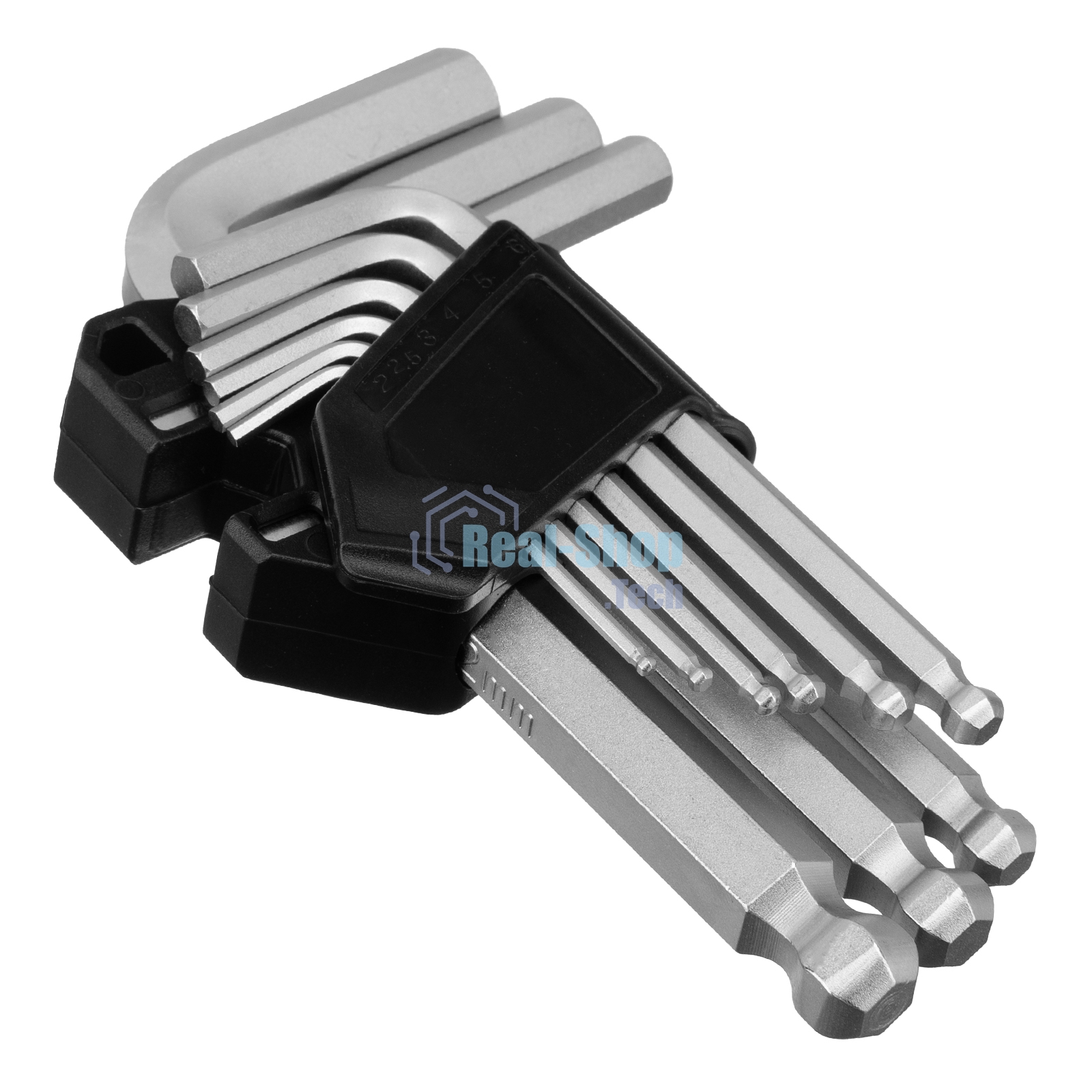 Набор ключей имбусовых Сибртех HEX, 2-12 мм, CrV, 9 шт., с шаром