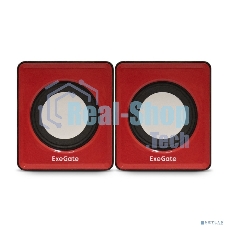 Акустическая система 2.0 ExeGate EX289920RUS Disco 140 Red (питание USB, 2х3Вт (6Вт RMS), 100-20000Гц, красный)