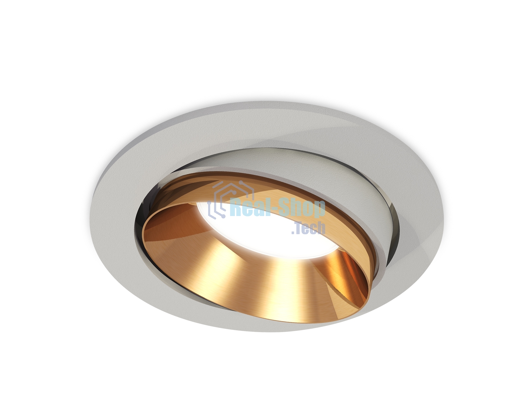 Комплект встраиваемого поворотного светильника Ambrella light XC7653024 SGR/PYG серый песок/золото желтое полированное MR16 GU5.3 (C7653, N7034)
