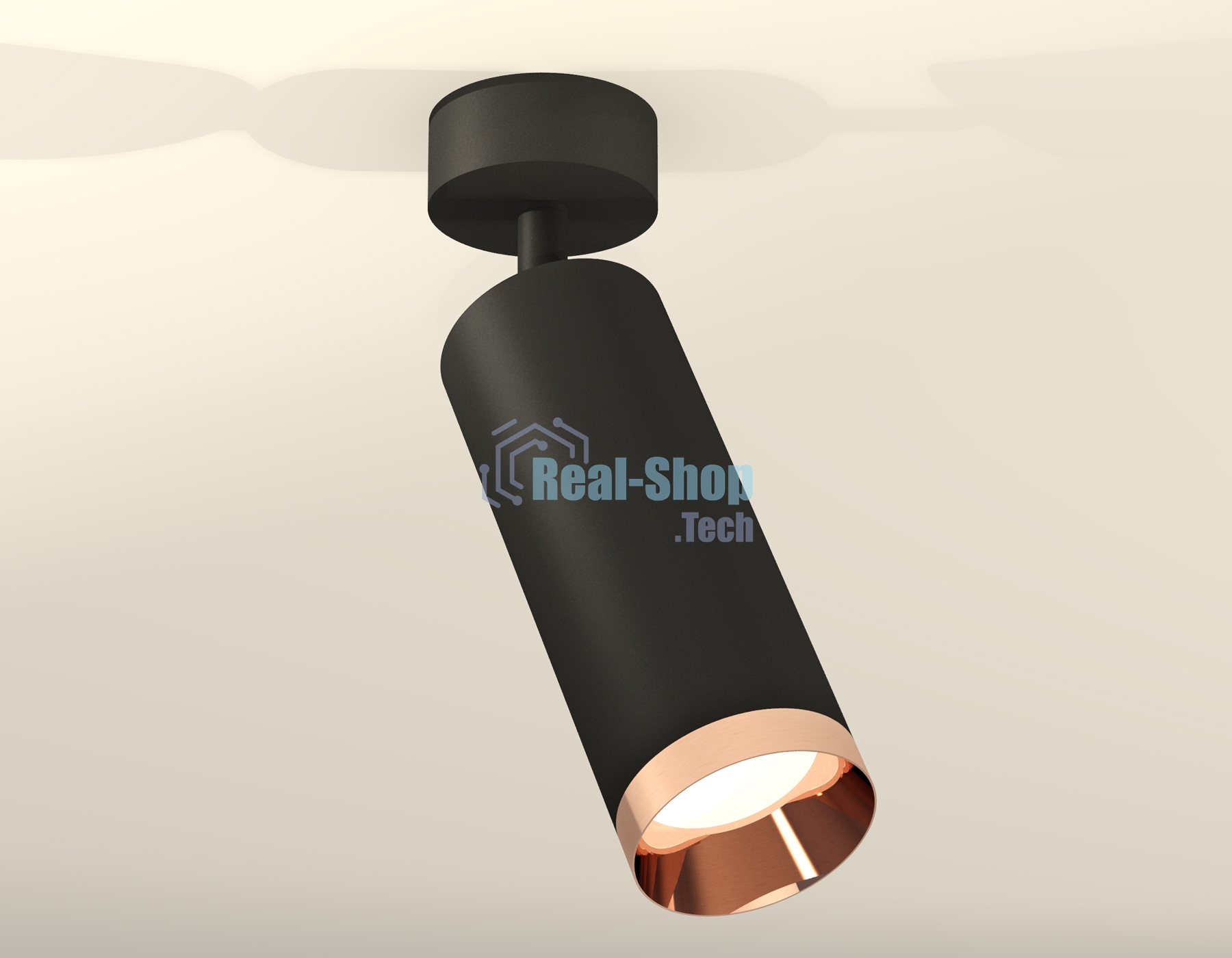 Светильник Ambrella Light XM6343006 SBK/PPG черный песок/золото розовое полированное MR16 GU5.3 (A2210, C6343, N6135)