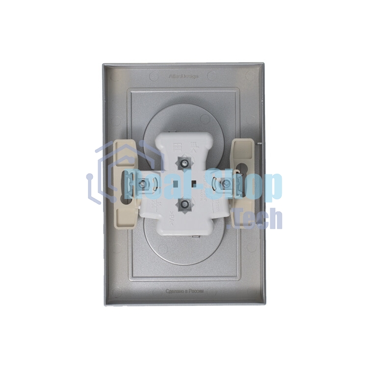 Розетка 2-м ATLAS DESIGN без заземл. 16А в сборе алюм. SchE ATN000320