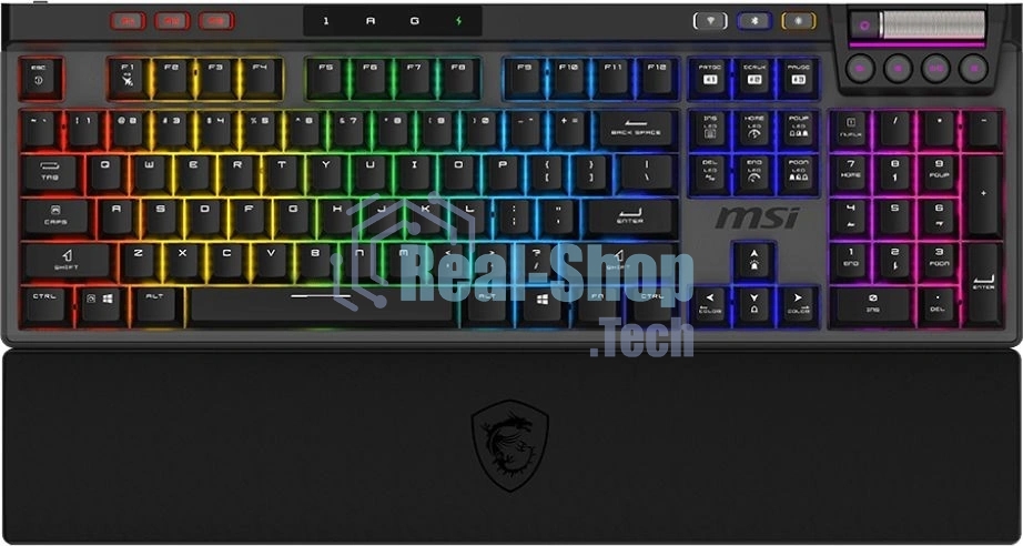 Клавиатура MSI STRIKE Pro W Silent механическая серый/черный USB Multimedia for gamer LED (подставка для запястий) (S11-43RU210-CLA)