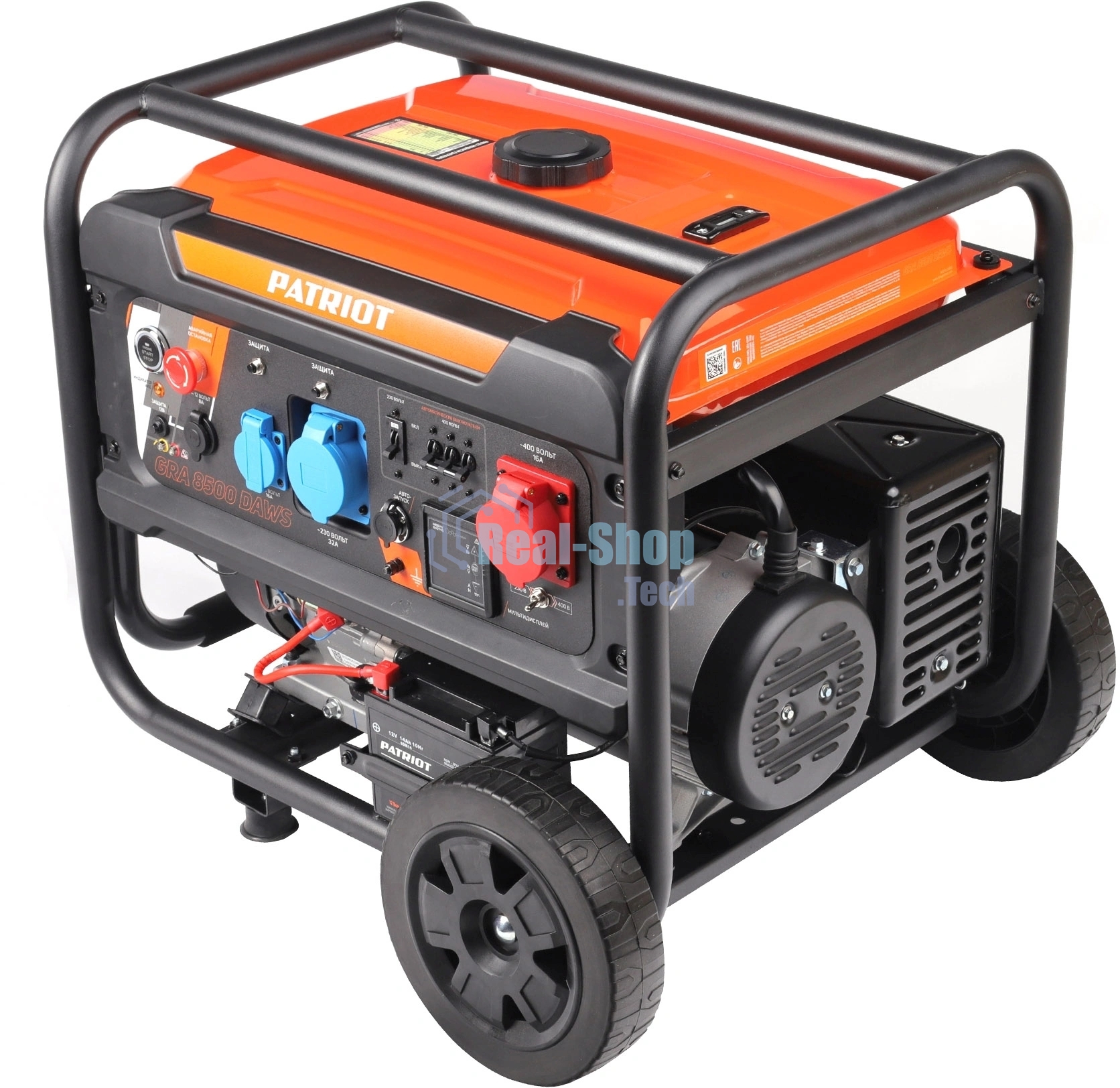 Электрогенератор бензиновый Patriot GRA 8500DAWS, 8.5 кВт, 75 дБ, 103 кг