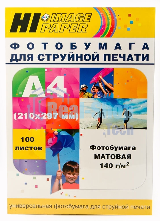 Фотобумага матовая односторонняя (Hi-image paper) A4, 140 г/м, 100 л.