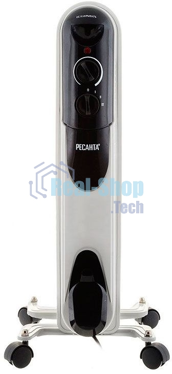 Обогреватель масляный Ресанта ОМПТ- 5Н (5 секций), белый, 1000 Вт, 10 м2, термостат 67/3/2