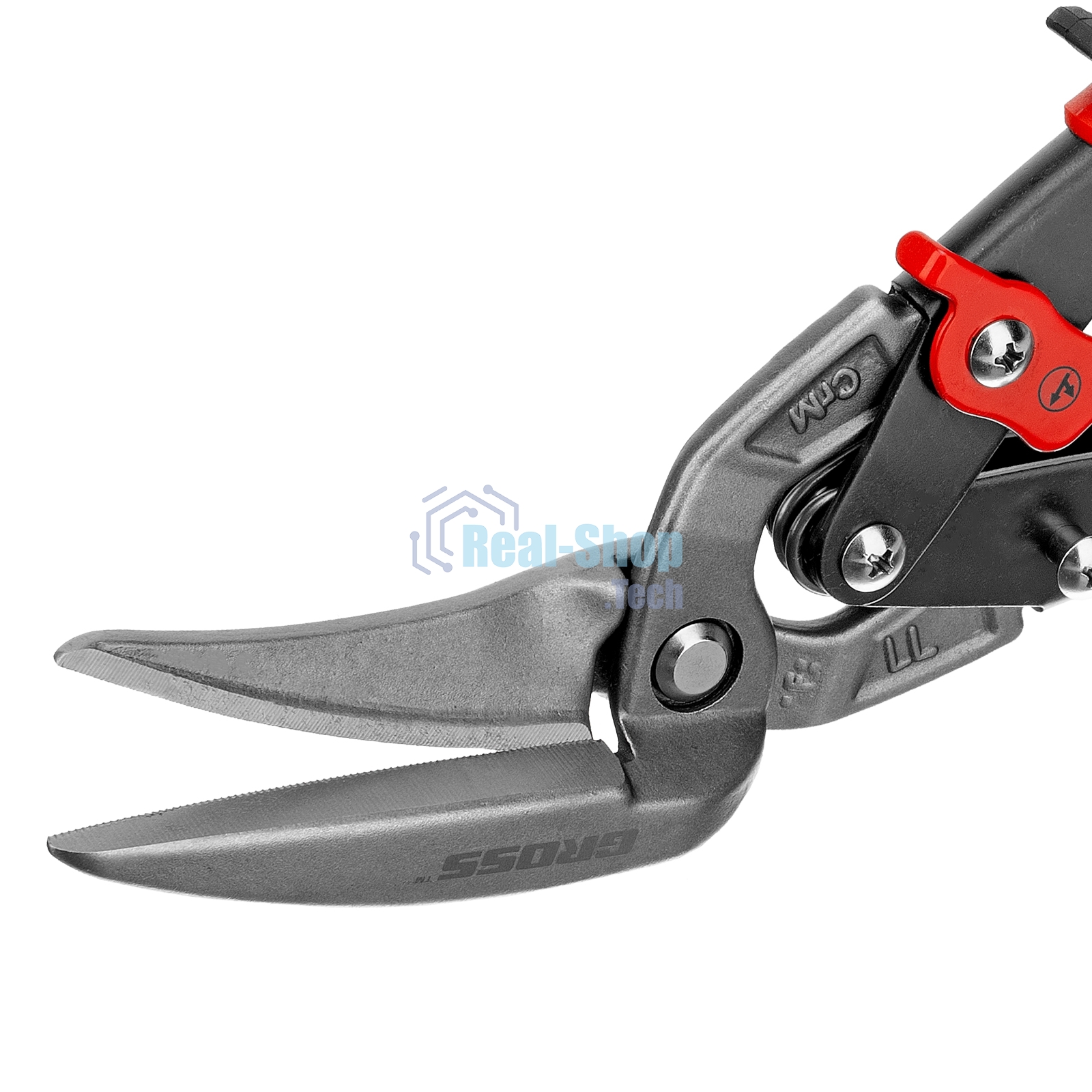 Ножницы по металлу Gross 78331 270 мм прямой и левый проходной резсталь-СrMo двухкомп. рук-ки