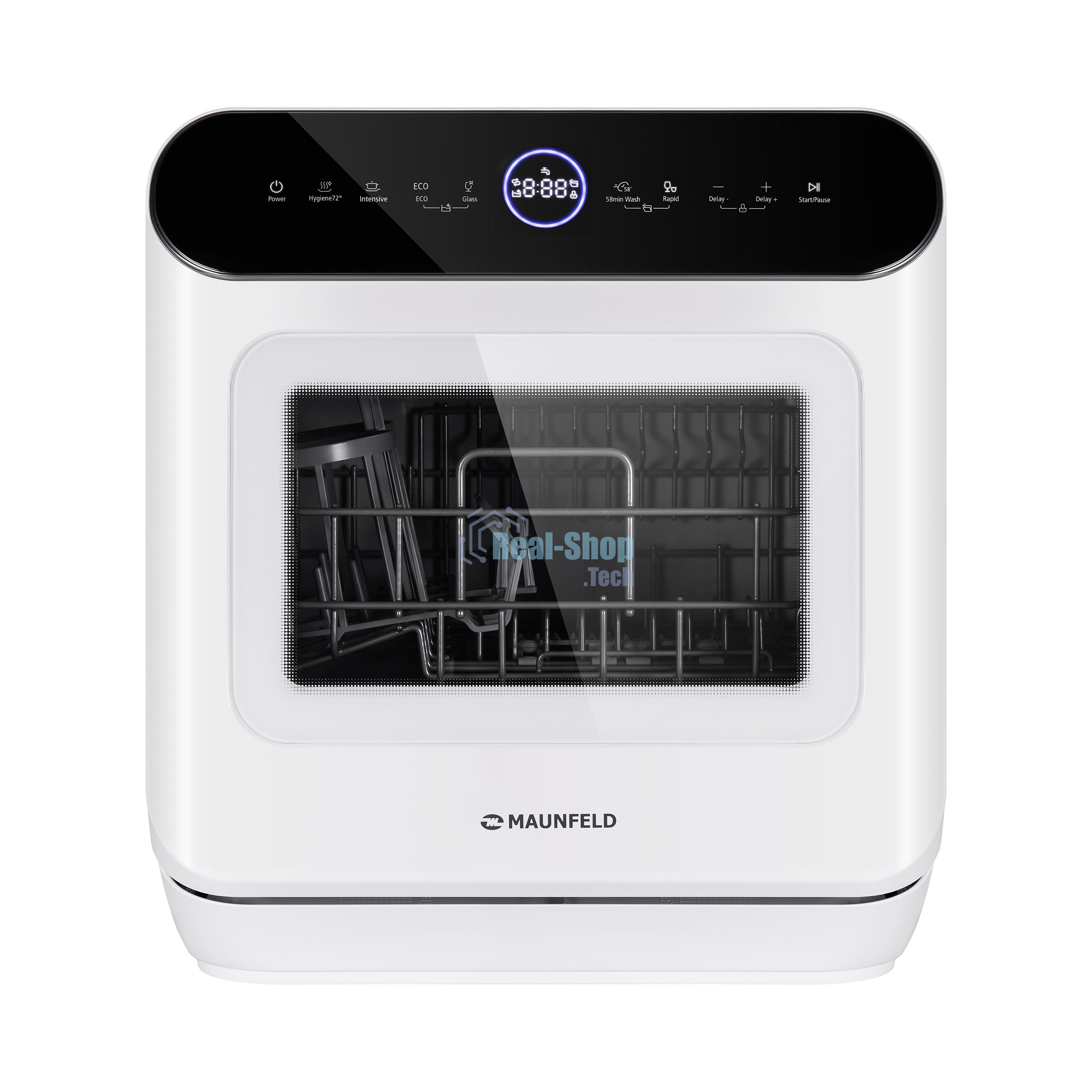 Посудомоечная машина Maunfeld MWF07IM, белый, 42 см, 3 компл., 58 дБ, класс B