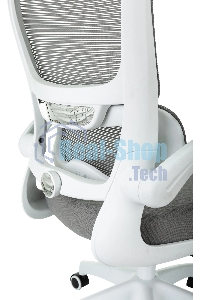 Кресло руководителя Бюрократ Sigma WH 1 серый, сетка/ткань, крестов. пластик, пластик белый