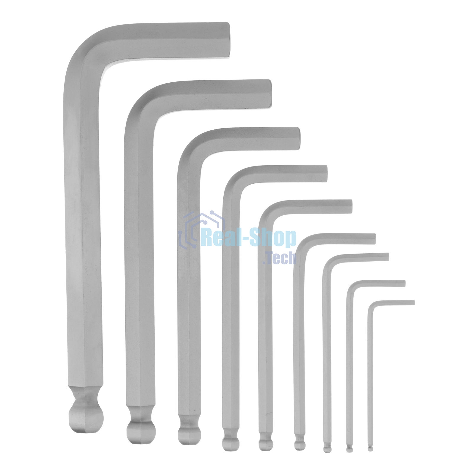 Набор ключей имбусовых Сибртех HEX, 2-12 мм, CrV, 9 шт., с шаром