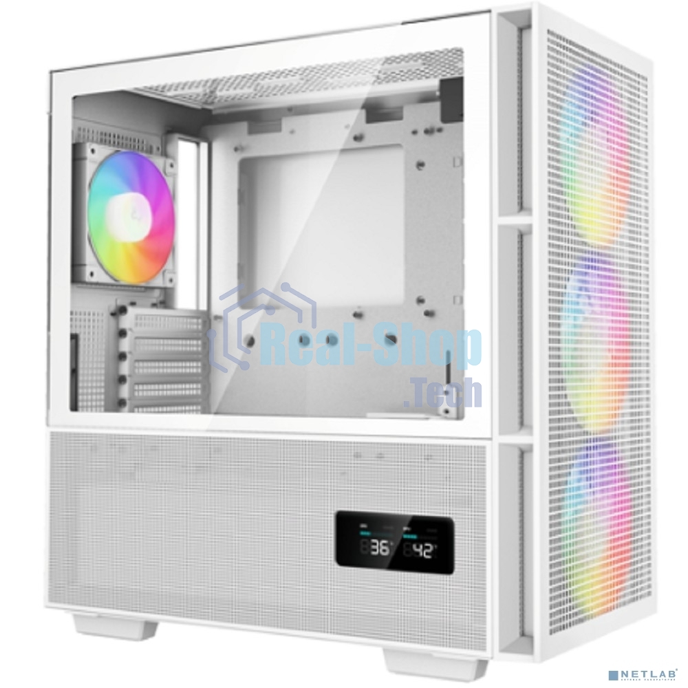 Компьютерный корпус Deepcool CH560 WH без БП, боковое окно (закаленное стекло)