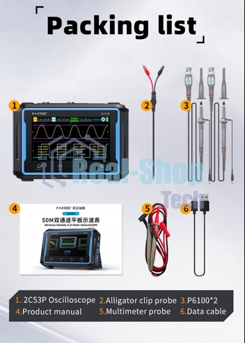 Планшетный осциллограф 3 в 1 FNIRSI 2C53P